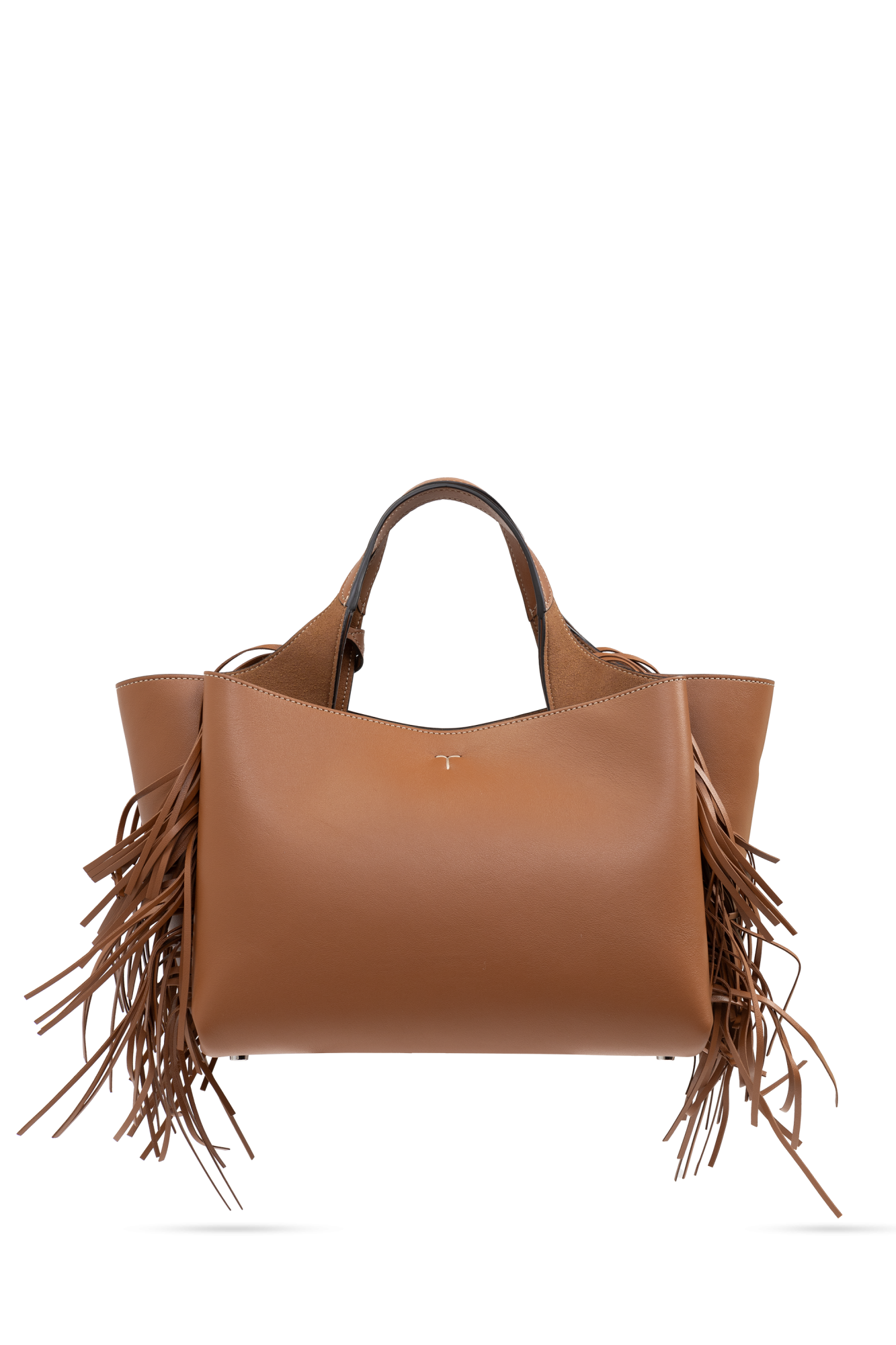 French Tote - with Studs, Boho Fringe, Braided Handle